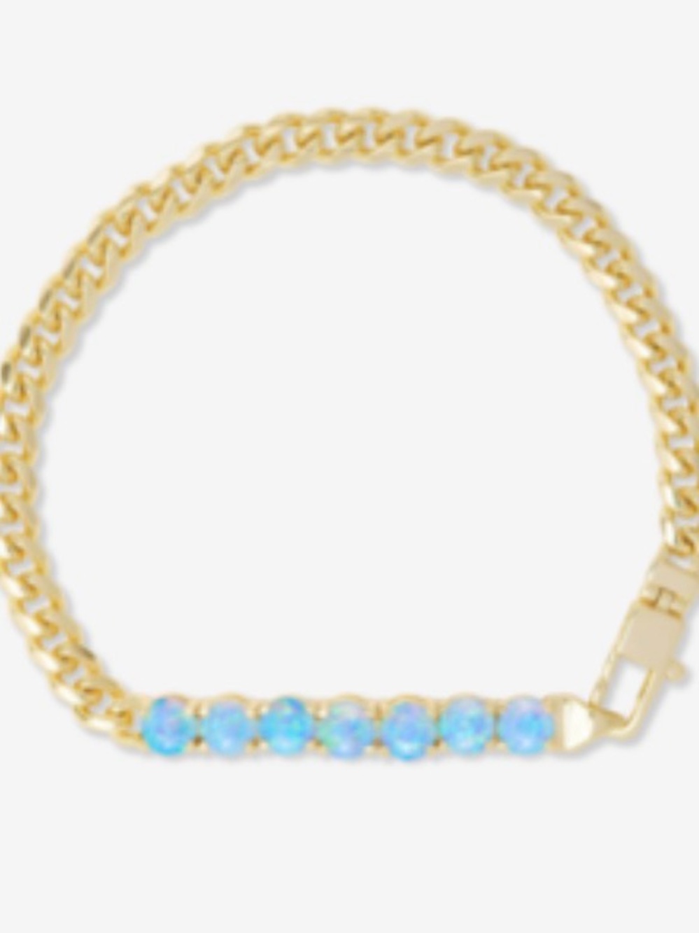 Melinda Maria Julian Loves Gold Chain Bracelet with Blue Opal Accent